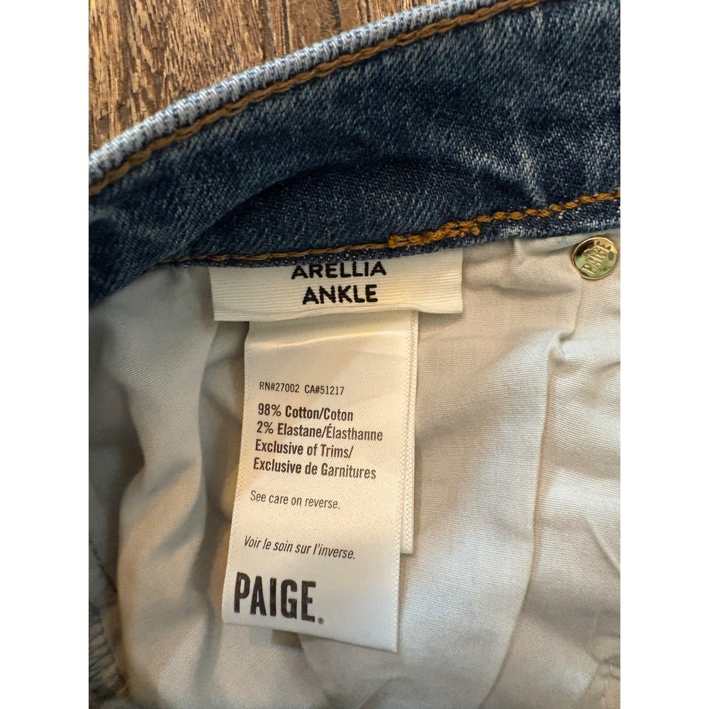 Paige Arellia High Waist Ankle Barrel Jeans Womens 29 Blue New Heritage Seam - Picture 14 of 15